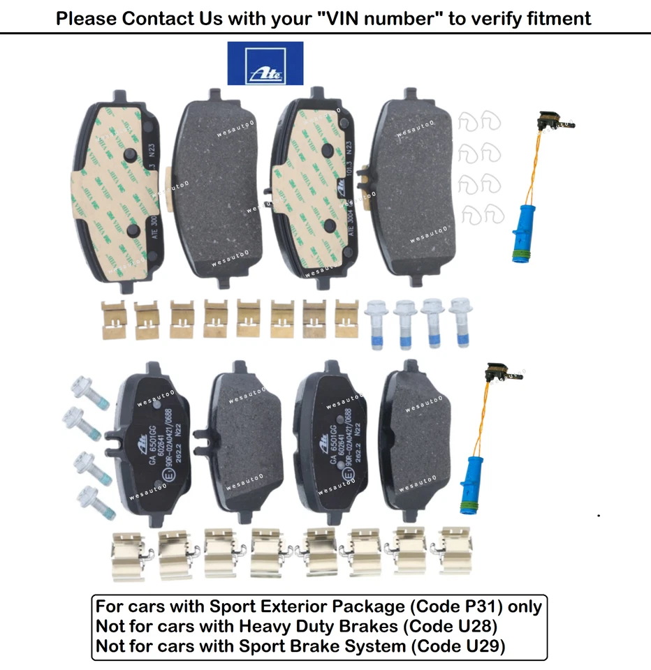 Front & Rear Brake Pad OES +Sensor for Mercedes GLE350 (w/ Sport Pkg Ext P31) - Bild 1 von 1