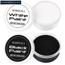 BOBISUKA Halloween Black and White Face Body Paint Oil Based SET 01