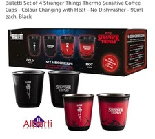 BIALETTI STRANGER  THINGS  SET 4  BICCHIERINI E  CAMBIANO COLORE AL BUIO