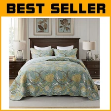 Green Vine Oversized Quilted Bedding King