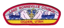 BSA CSP MERGED LAKE BONNEVILLE COUNCIL 1985 75TH DIAMOND JUBILEE RED S-4