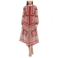 Vince Camuto Dress Size 2 Medallion Print Maxi Handkerchief New