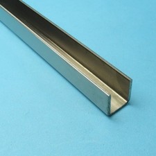 U - Abschluss Profil 15 x 11 mm Edelstahl K240 geschliffen 0,25 m 25 cm 250mm VA