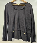 EUC Michael Kors Womens Size M Black Long Sleeve Blouse Casual Top Lightweight