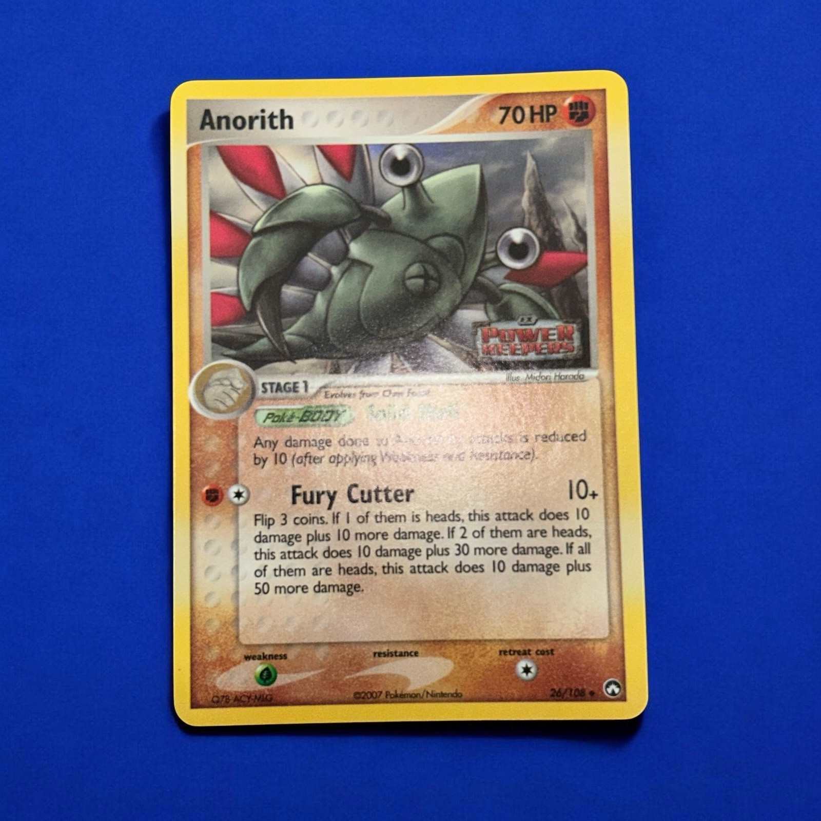 Pokemon Card - Anorith Power Keepers 26/108 Uncommon Reverse Holo Stamped