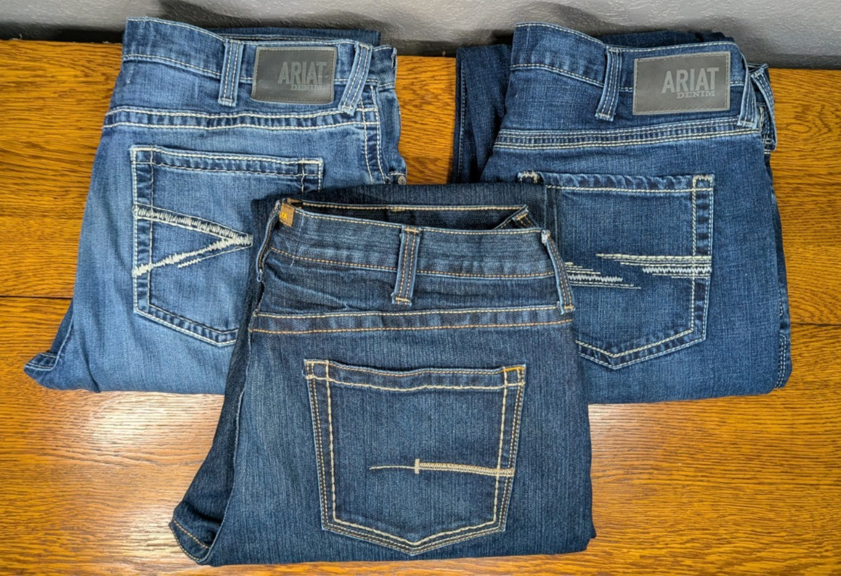 's 40x34 3 Pair Ariat Blue Jeans