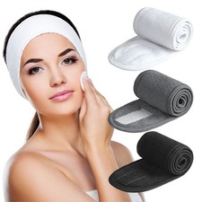 Spa Headband 3 Pack Ultra Soft Adjustable Face Wash Headband Terry Cloth Stre...