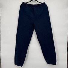Fruit of the Loom Sweatpants Mens L Vintage Navy Blue Joggers Made in USA Fleece