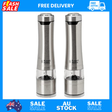 RHPK4000 Salt and Pepper Mills, Electric Grinders, One Touch Operation, Brushed