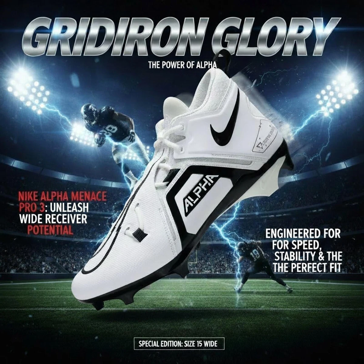 Las mejores ofertas en Nike Alpha Menace Pro 3 White Black | eBay