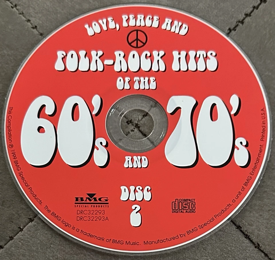 Love, Peace and Folk-Rock Hits of the 60’s & 70’s (CD, 3 Discs, 1999, BMG) Foto 3 de 4