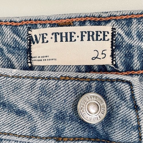 Free People We The Free Westward Barrel Jeans High Waist Tapered Light Wash 25 - Picture 13 of 16
