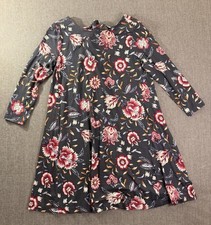 LOFT Women’s Black Ref Floral Midi Dress 3/4 Sleeve Small Summer
