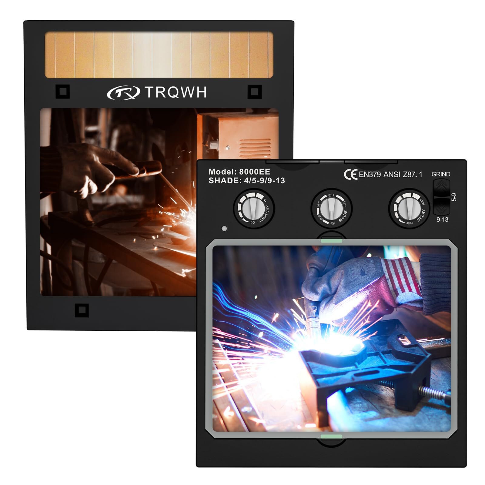 TRQWH 1/1/1/1 True Color Auto Darkening Welding Lens, 4 Arc 