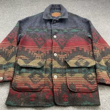 Vintage Woolrich Jacket Wool Aztec Navajo Western  Men’s Medium Made In USA