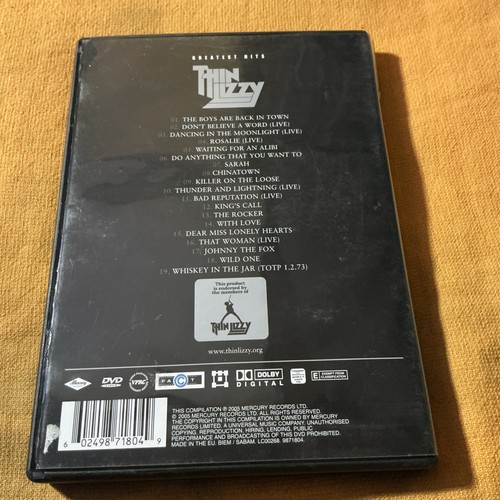 Greatest Hits by Thin Lizzy (Dvd, 2005) - Picture 2 of 2