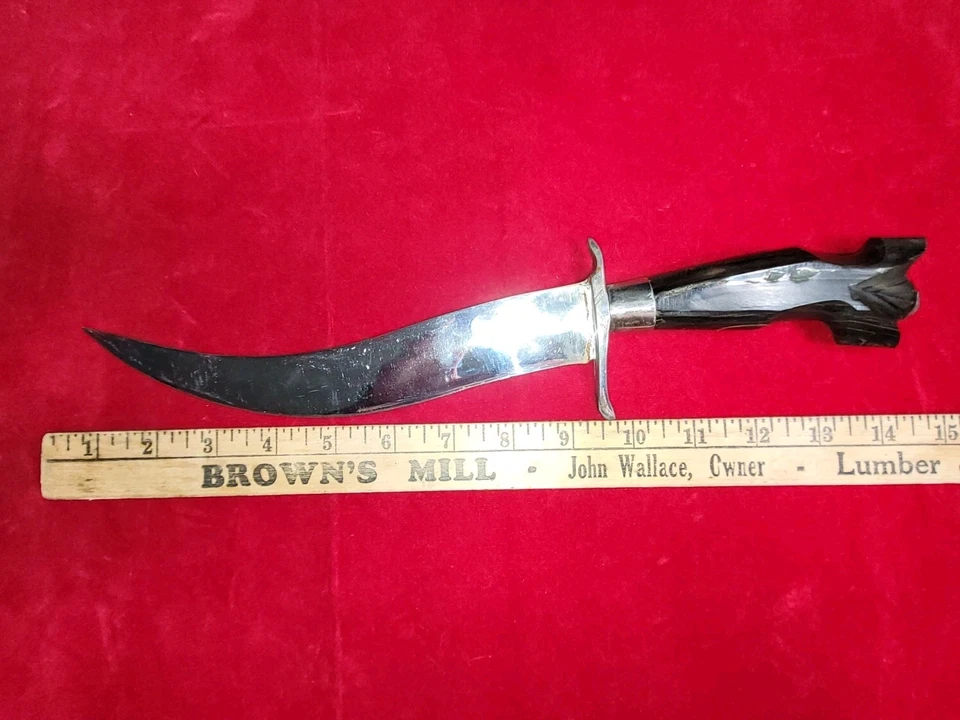 Vtg WW2  15" Long 9.5" Blade Philippines Bolo Carved Handle Fighting Knife.OBO - Image 3 of 4