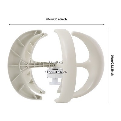 600W D.C 12V 5-Blade Lantern Wind Turbine Generator Vertical Axis Wind Power