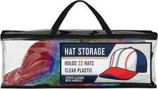Baseball Cap Storage Bag, Hat Organizer Case, Cap Holder, Clear Plastic Tote, Bl