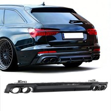 AUDI A6 C8 AB 2018 SCHWARZ HECKDIFFUSOR AUSPUFFBLENDE WABENGITTER