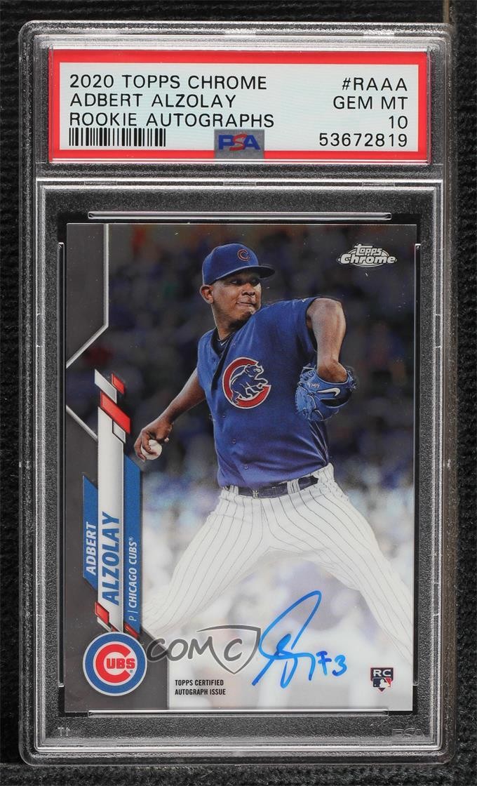 2020 Topps Chrome Rookie Adbert Alzolay #RA-AA PSA 10 GEM MT Auto RC 0i76