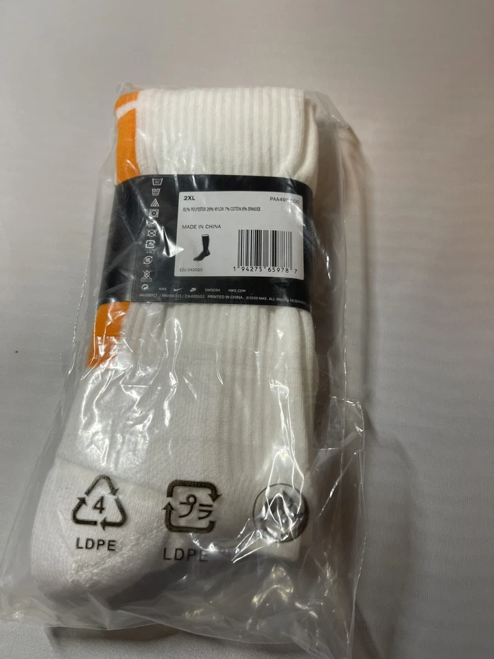Meias NBA Nike brancas autênticas 2Xl altura do joelho PAA495-100S123 - Imagem 3 de 4