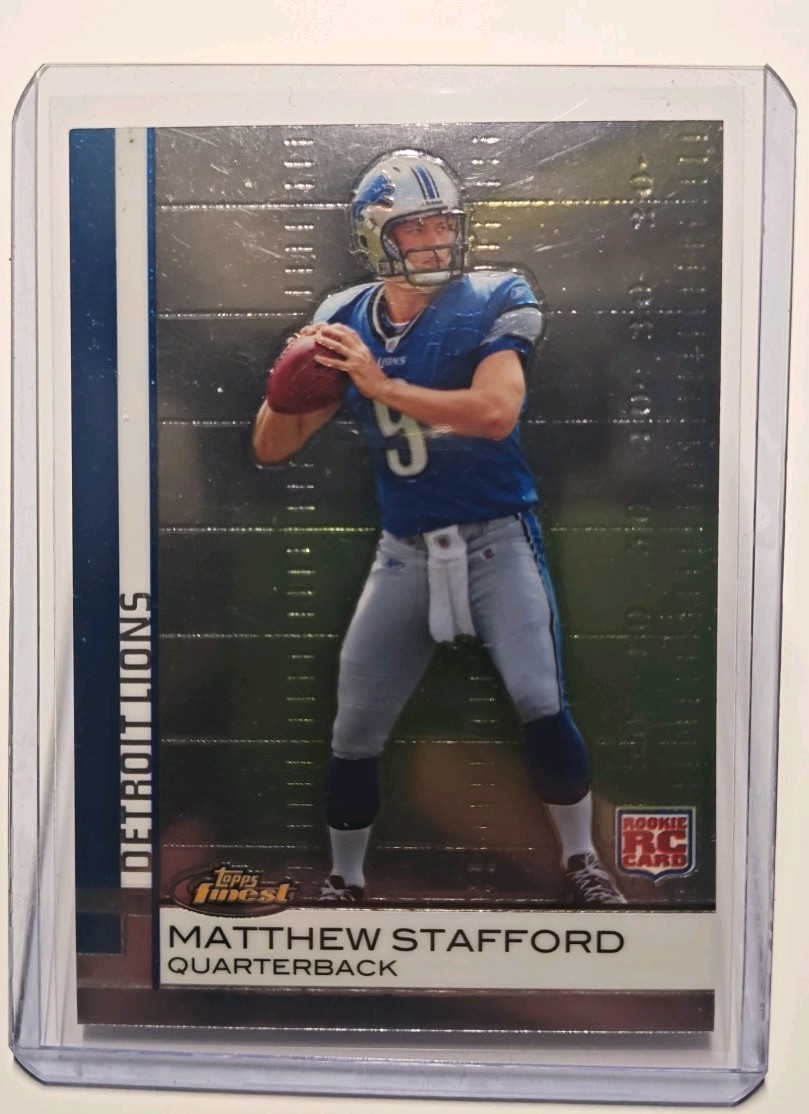 2009 Topps Finest Matthew Stafford Rookie Rc No. 100 MINT