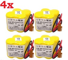 4 Pcs BR-2/3AGCT4A 6V 240mAh PLC Battery w/Plug FANUC BR2/3AGCT4A