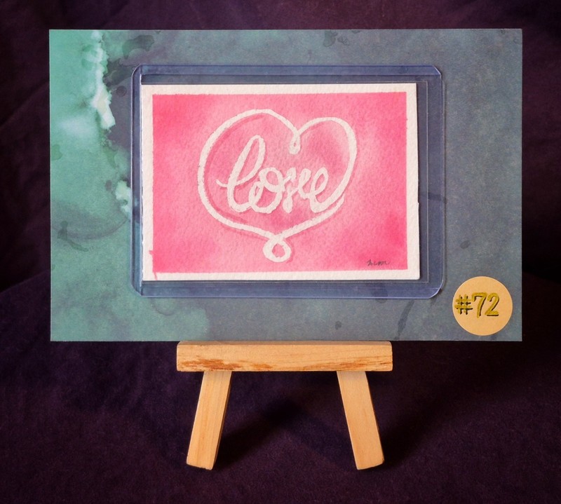 “Electric Love” MM#72-ACEO Watercolor OOAK Neon Love Bar Sign