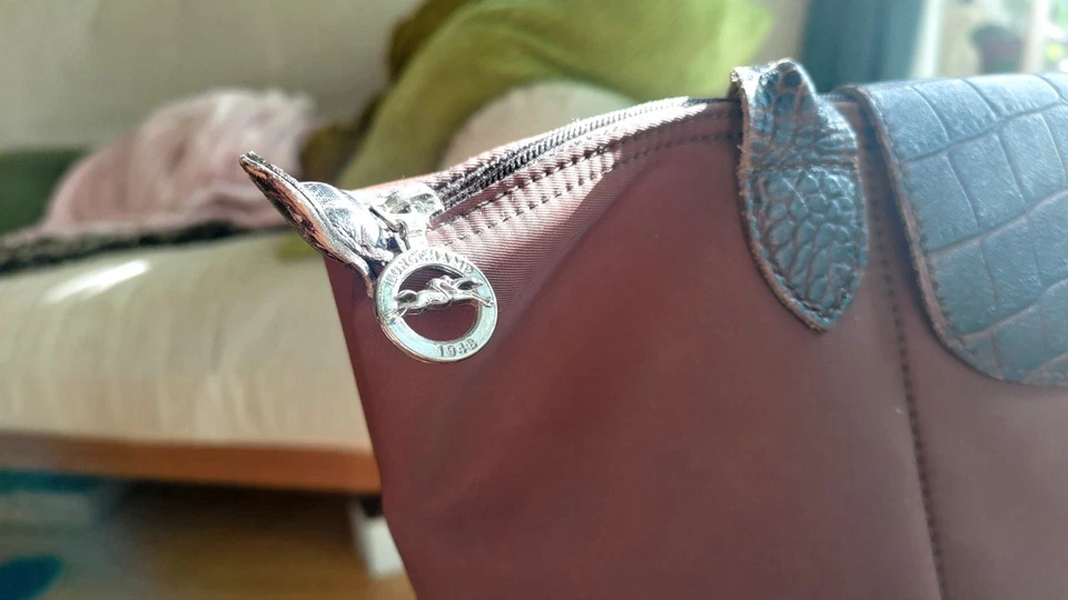 NWT LONGCHAMP Le Pliage Type M Medium Handheld Travel Tote Gunmetal Grey AUTHNTC, photo 3 of 5