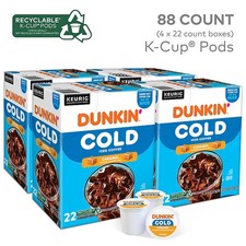 Dunkin' Caramel Cold Brew Over Iced Coffee Keurig K-Cup Pods 88 Ct. medium roast