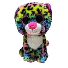 Ty Beanie Boos DOTTY the Leopard Pink Glitter Eye Stuffed Animal Toy Plush 6”