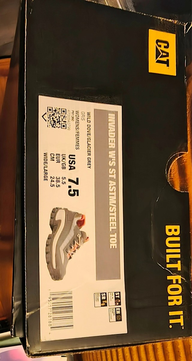 CAT Caterpillar Invader Women's Steel Toe Work Shoes 7.5 W Gray P91360 Good