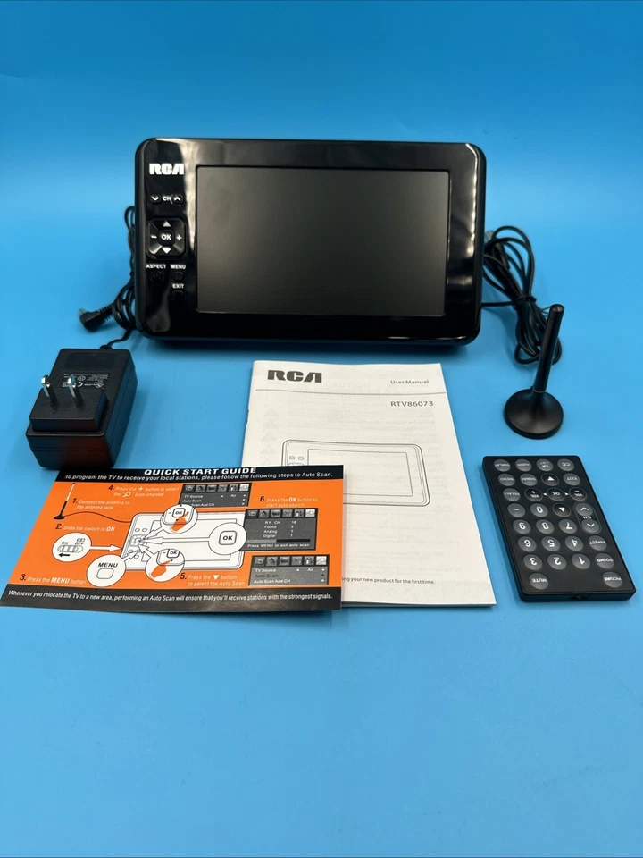 RCA 7 in Widescreen LCD Portable Digital TV Rechargeable Battery NEW Working - Image 2 of 4