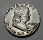 ✨VINTAGE✨ 1950-D Ben Franklin Half Dollar 50c Coin - 90% SILVER