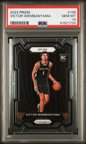 2023-24 Panini Prizm Victor Wembanyama RC #136 PSA 10 Gem Mint Rookie Spurs