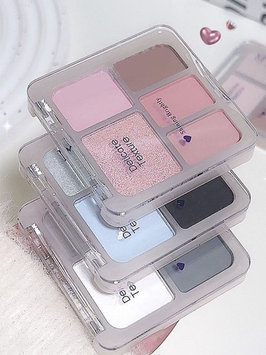 5 Colors Eyeshadow Palette Matte Smoky Glitter Eyeshadow Women Eye Makeup - Picture 20 of 23