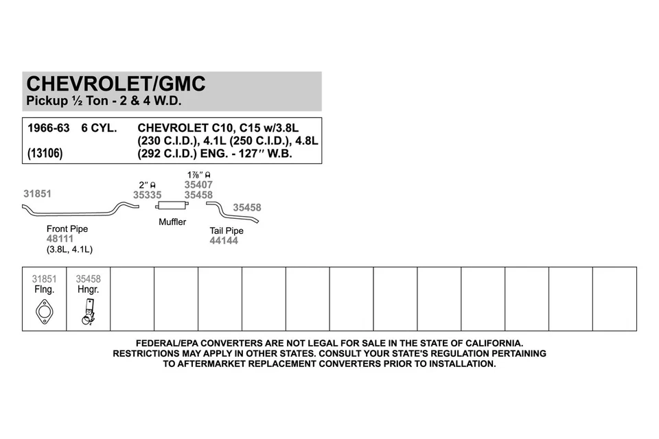 For Chevy Impala 58-64 Walker 35458 Steel-Rubber Silver-Black Exhaust Hanger Foto 3 de 4