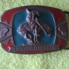 C+J Inc End of the Trail CJ149 Made in USA Western Americana Belt Buckle