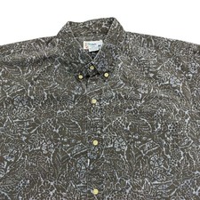 Reyn Spooner Shirt Mens XL Black Blue Floral Short Sleeve Button Hawaiian Aloha