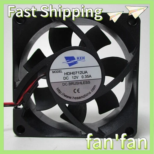 1PCS For HXH Fan HDH0712UA DC12V 0.35A 7025 7CM 2 wire cooling fan Fast Delivery