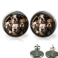 Bunch of Bulldogs Puppy Dogs Stud Earrings Bulldog Mom Gift Hypoallergenic