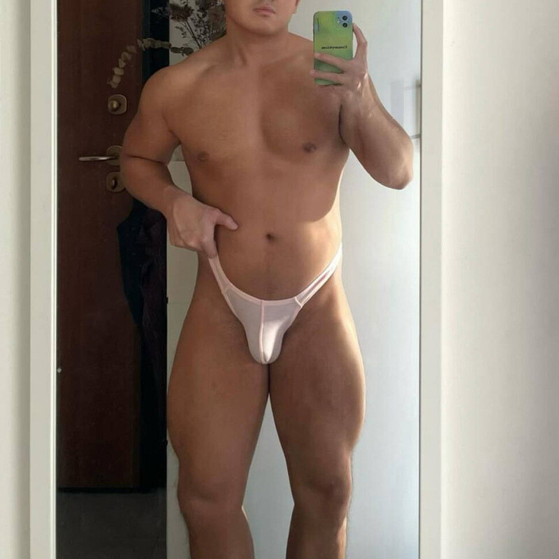 Para hombres Gay Bolsa Tanga Tanga Ropa Interior Acanalada Sexy Bolsa Bikini Hipster T-back