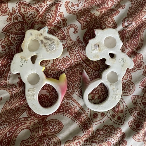 Juego de sirena de cerámica PY par de 2 placas colgantes de pared mediados de siglo TAL CUAL De colección - Imagen 4 de 13