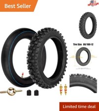 Non-Directional 3.00-12 Tire and Tube Kit for Off Road Motocross Bikes