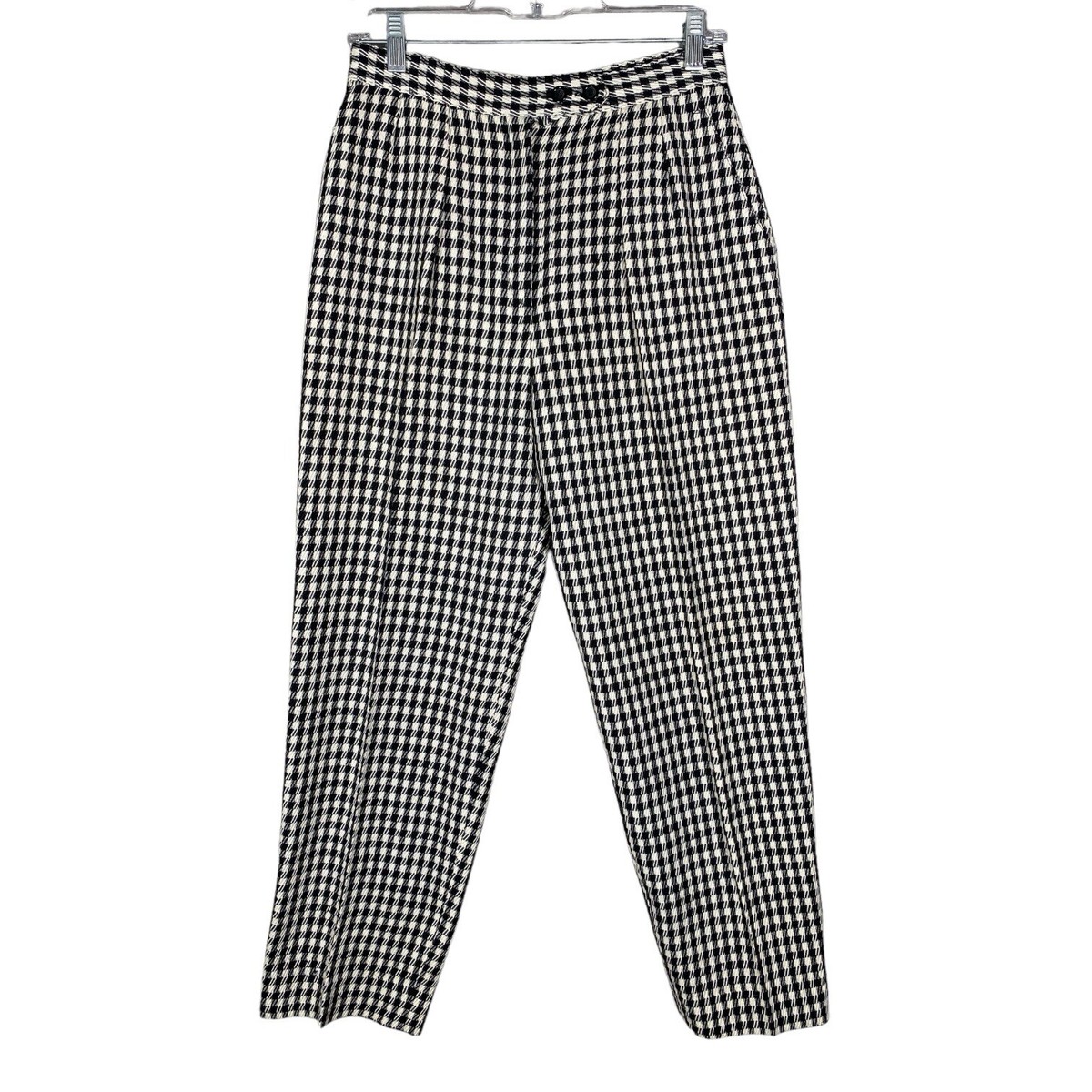 パンツ Old Christian Dior Wool Check Slacks Vintage Christian Dior Pants Womens 10 Shepherds Check Wool
