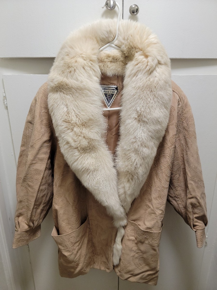 Vintage J. Percy Marvin Richards Fox Fur Trim Coat Jacket Size 