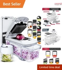 Vegetable Chopper Mandoline Slicer with Spiralizer 6-in-1 Kitchen Tool