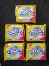  5 Packages Of Nabisco Golden Double Stuf Oreo Cookies 14.03 Oz Each