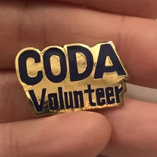 Goldtone Coda Volunteer Lapel Pin Pinback